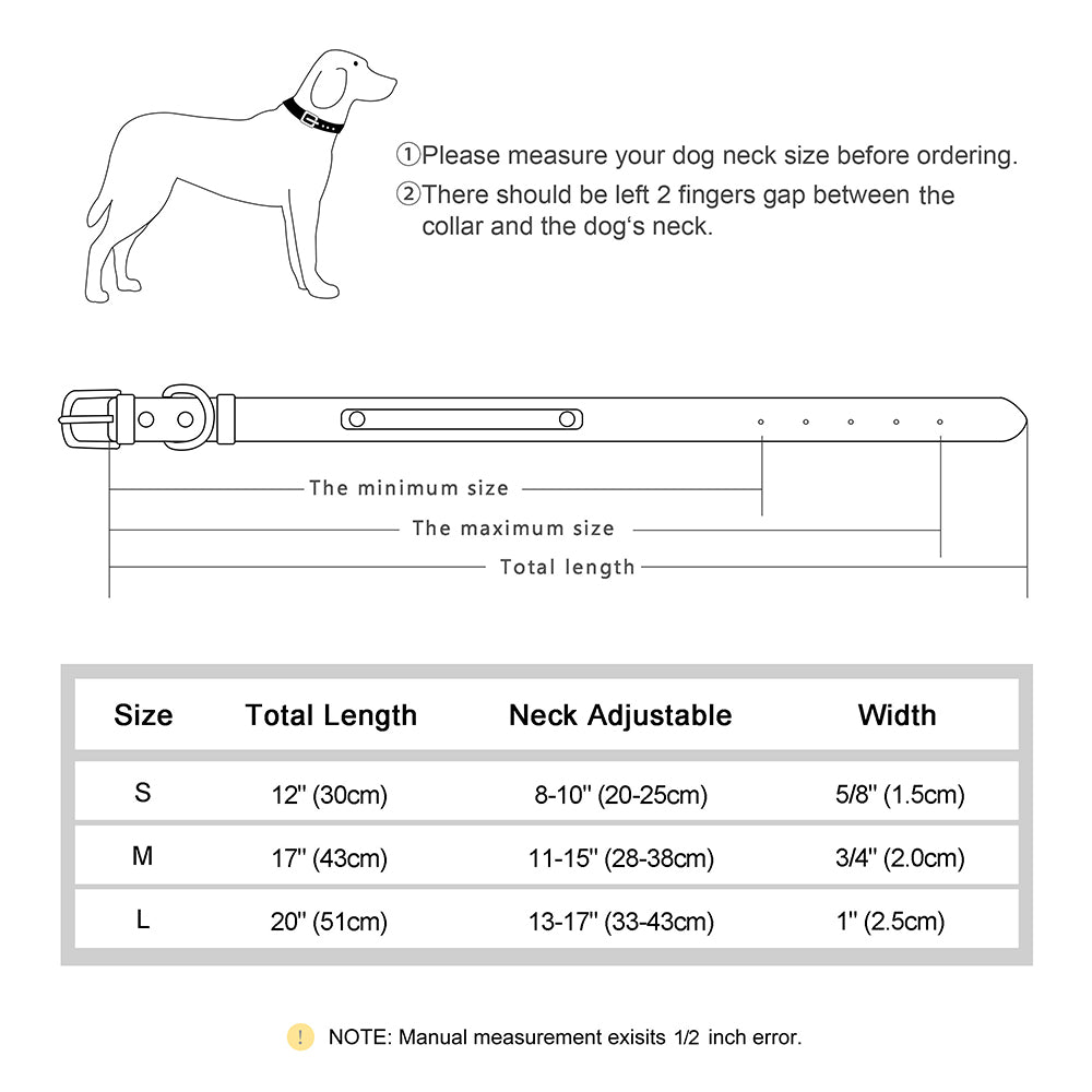 Premium veganes Leder Hundehalsband mit Personalisierung | Comfort Glitter
