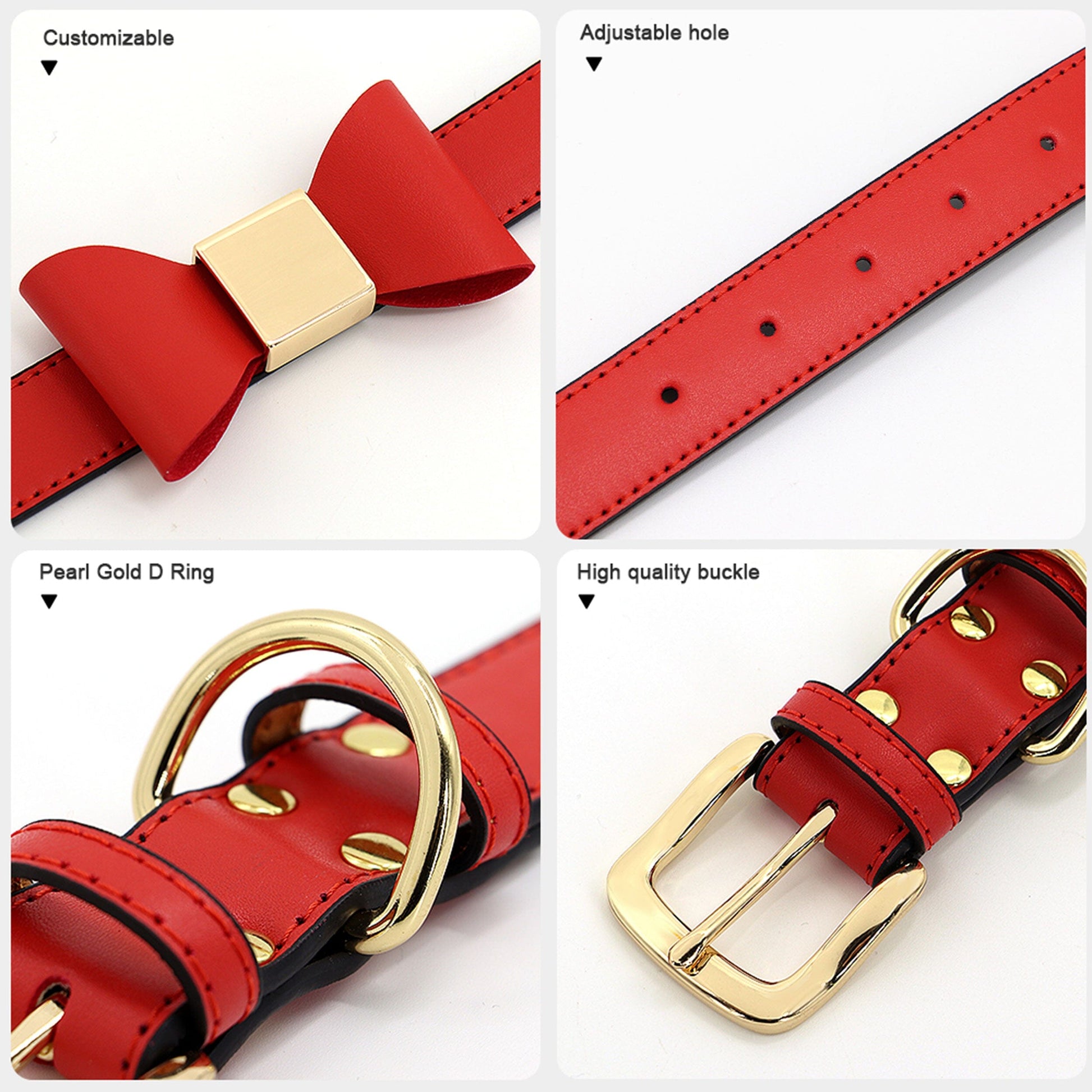 Premium Echtleder Hundehalsband mit Personalisierung | Bowknot Halsband Mein Shop 